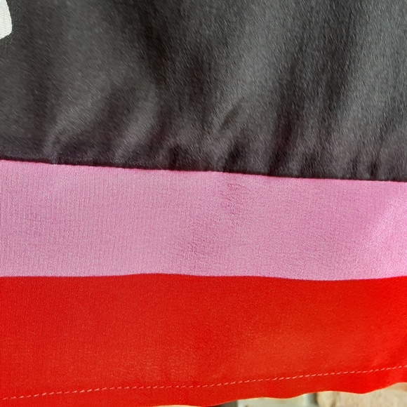 Joie 100% Silk Floral Print Long Sleeve Color Block Boho Blouse. - Picture 4 of 9